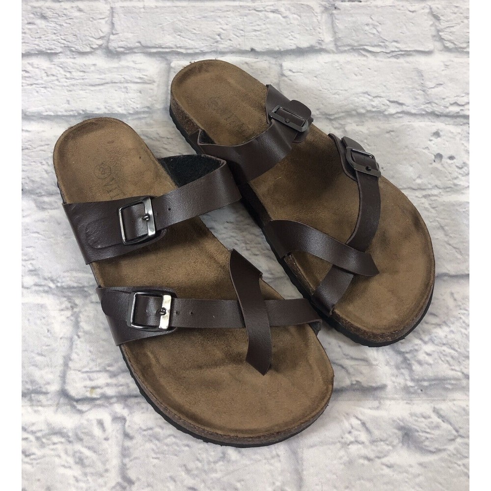 Vitalia Brown Summer Sandals, Straps. Adjustable Sz 8 Women’s *